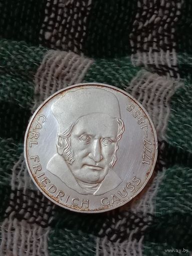 Германия 5 марок серебро 1977 Гаус