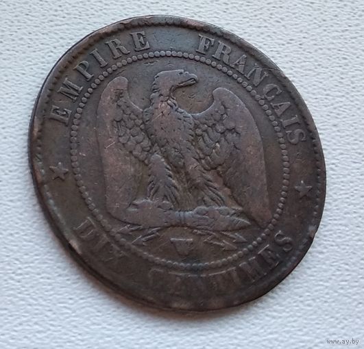 Франция 10 сантимов, 1856 "W" - Лилль 6-14-21