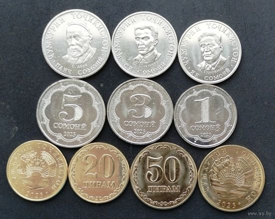 Таджикистан 2023. Набор 5 монет