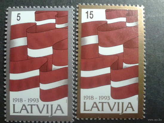 Латвия 1993 нац. флаг полная серия