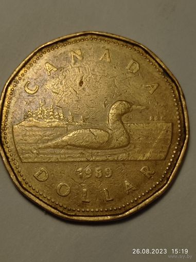 Канада 1 доллар 1989 года .