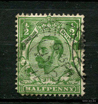 Великобритания - 1911/1912 - Король Георг V 1/2P - [Mi.121iX] - 1 марка. Гашеная.  (LOT T1)