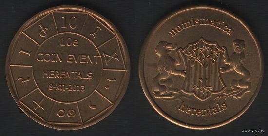 Numismatica herentals -- 10e Coin Event Herentals 8-XII-2013 (Бельгия) (30мм12,23гр) (f