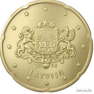 20 евроцентов 2014 Латвия UNC из ролла