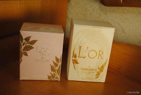 Теперь уже очень редкая и незабвенная парфюмерия: "L`Or de Torrente" 50 ml w EDP и "L`Or Blanc de Torrente" 30 ml w EDP., - если брать вместе, то с небольшой скидкой получается-!