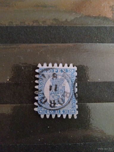 1866 Царская Россия Великое княжество Финляндское зубцовка С Мих 8С оценка 90 евро герб ( 1-2)