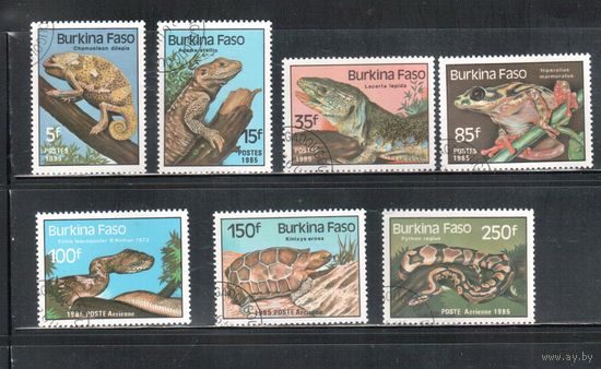 Буркина-Фасо-1985,(Мих.1005-1011) гаш. , Фауна Рептилии(полная серия)