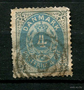 Дания - 1875/1903 - Цифры 4Ore - [Mi.23i Y Ab] - 1 марка. Гашеная.  (Лот 63BY)