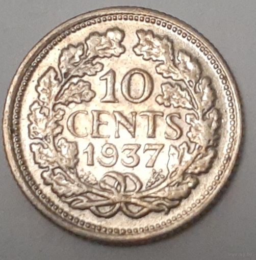 Нидерланды 10 центов, 1937 (15-5-13)