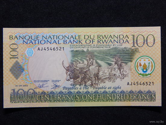 Руанда 100 франков 2003г.UNC