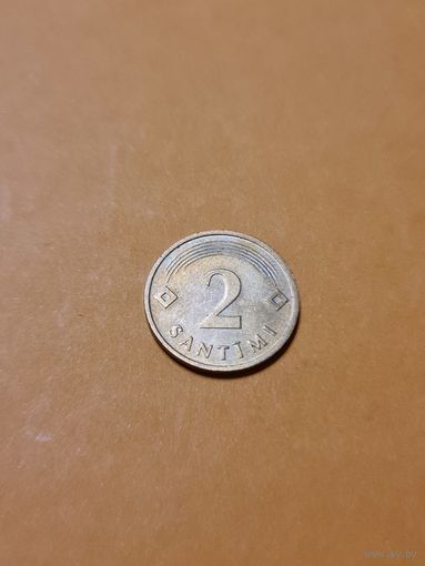 Монета 2 сантима Латвия 1992 г.