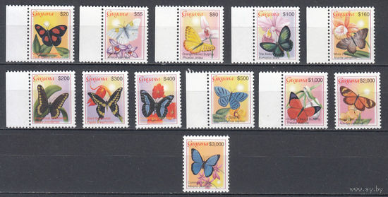 Фауна. Бабочки. Гайана. 2003. 12 марок (полная серия). Michel N 7578-7585 (100,0 е)