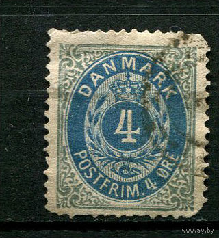 Дания - 1875/1903 - Цифры 4Ore - [Mi.23i Y Aa] - 1 марка. Гашеная.  (Лот 64BY)