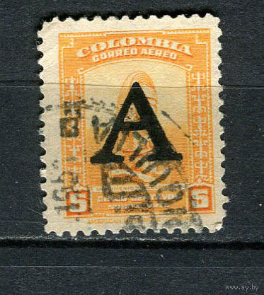 Колумбия - 1950 - Надпечатка А на 5С - [Mi.566] - 1 марка. Гашеная.  (Лот 26EG)-T2P1