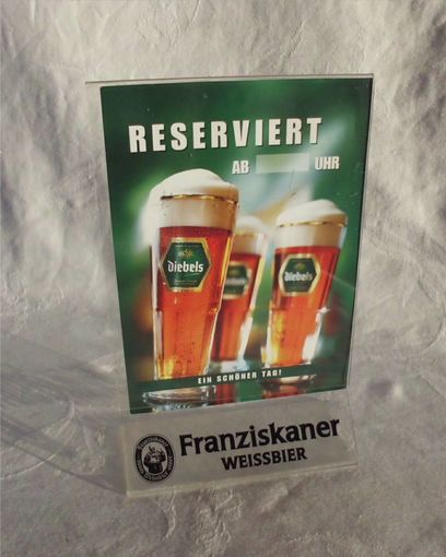 Подставка для меню Табличка настольная "РЕЗЕРВИРОВАНО" Пиво FRANZISKANER Бирофилия Германия
