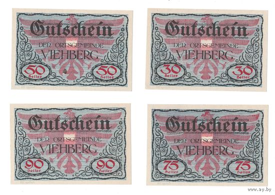Австрия Виберг комплект из 4 нотгельдов 1920 года. Состояние UNC-/UNC!