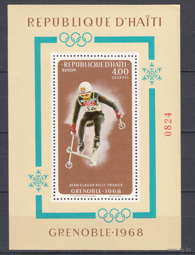 Спорт. Олимпиада "Гренобль 1968". Гаити. 1968. 1 блок. Michel N бл33 (25,0 е)