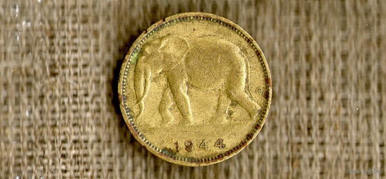Конго / Бельгийское Конго 1 франк 1944 / фауна / слон /(Nу)