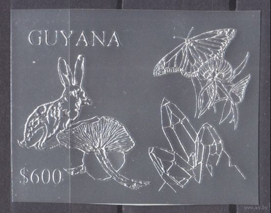 1993 Гайана 4122b серебро Фауна / Бабочки 25,00 евро