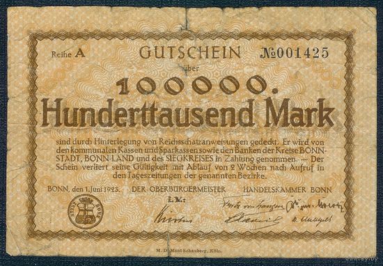 Германия (Bonn), 100.000 марок 1923 год.