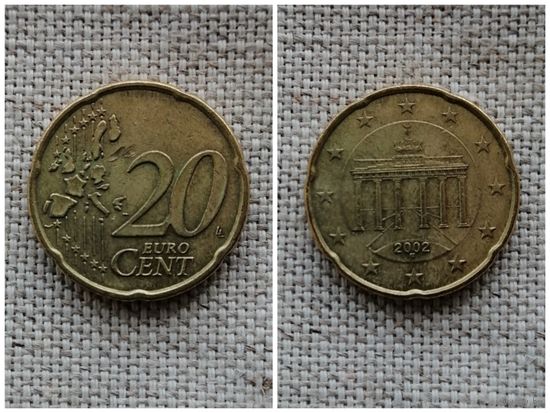 Германия 20 евроцентов 2002 F