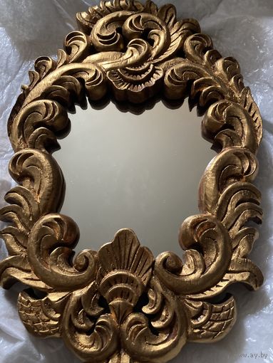 Зеркало в золотой раме стиль Рококо Германия винтаж без МЦ