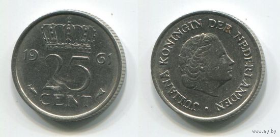 Нидерланды. 25 центов (1961)