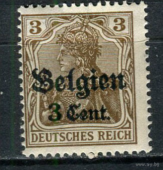 Немецкая оккупация Бельгии  - 1916/1918 - Надпечатка на марках рейха Belgien 3 cent на 3Pf - [Mi.11] - 1 марка. MH.  (LOT EL17)-T10P17