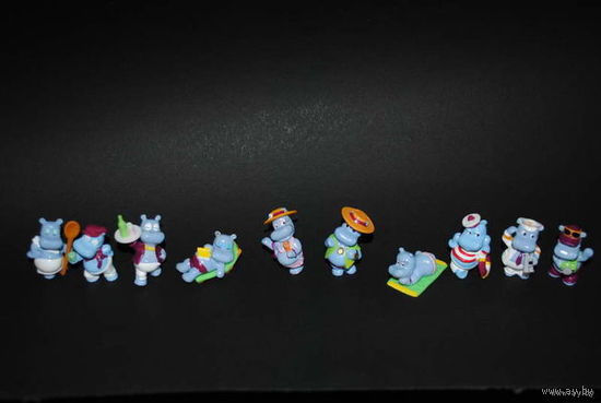 Полная коллекционная серия фигурок от киндер-сюрприз _"БЕГЕМОТЫ"_Happy Hippos Holiday (1996)_!