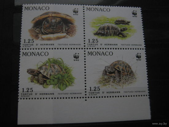 Марки - Монако фауна черепахи квартблок
