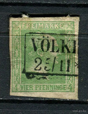 Германские земли - Королевство Пруссия - 1858 - Король Пруссии Фридрих Вильгельм IV - 4Pf - [Mi.9] - 1 марка. Гашеная.  (Лот 140BP)