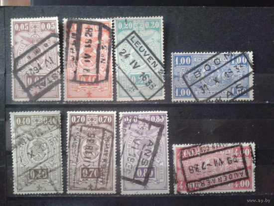 Бельгия 1923-4 Железнодорожные марки, герб 8 марок