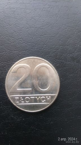 Польша 20 злотых 1990 Меньшего диаметра С 1 рубля
