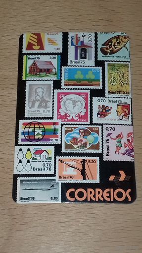 Календарик 1977 Бразилия. Почтовые марки
