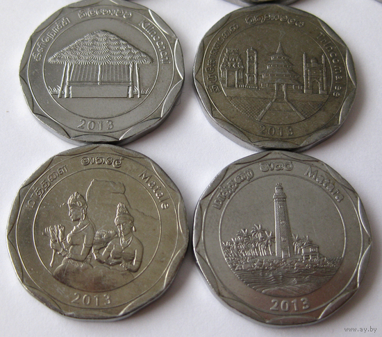 27 монет Шри-Ланка, десятки, 4 уникальных, 2013-2018 гг