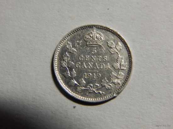 Канада 5 центов 1919г