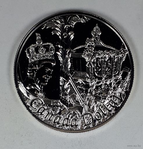 Канада 1 доллар 2002  50 лет правления Королевы Елизаветы II /герб/