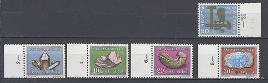 Минералы. Швейцария. 1960. 5 марок (полная серия). Michel N 714-718 (11,0 е)