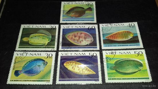Вьетнам 1982 Фауна Рыбы 7 марок