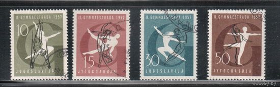 Югославия-1957(Мих.823-826) гаш.  , Спорт, Гимнастика (полная серия)