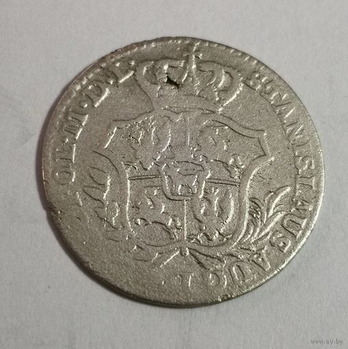 2 гроша 1767г. Польша. Станислав Август Понятовский. Серебро