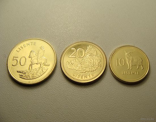 Лесото. набор из 3 монет 10, 20, 50 лисенте 2018 года