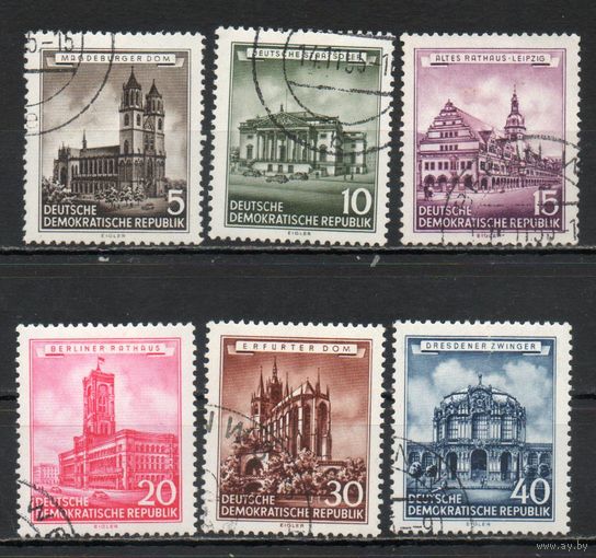 Восстановленные исторические памятники ГДР 1955 год серия из 6 марок