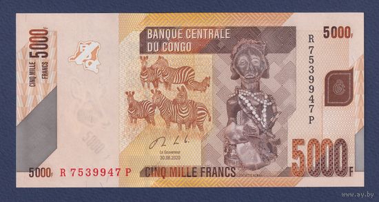 Конго, 5000 франков 2020 г., P-102c, UNC