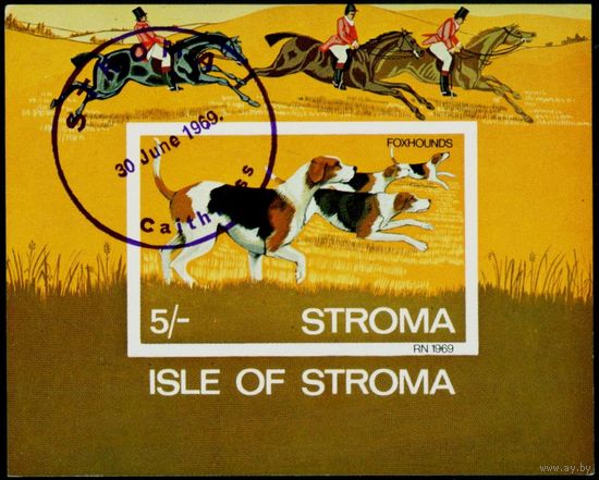Охота Строма 1969 год блок из 1 беззубцовой марки