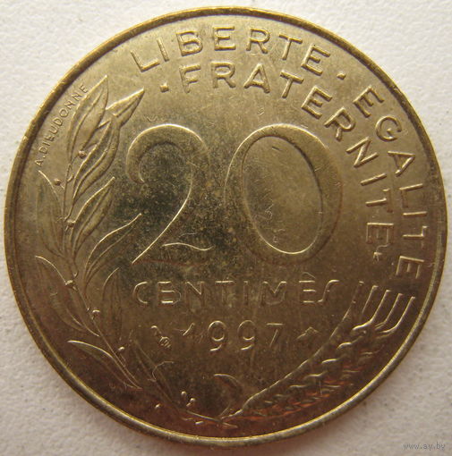 Франция 20 сантимов 1997 г.