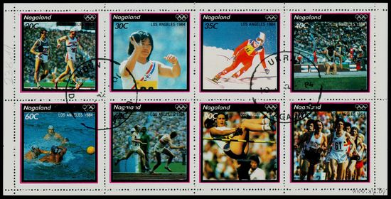 Олимпийские игры Нагаленд 1984 год блок из 8 марок