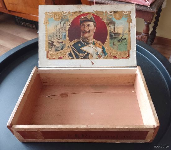 Коробка шкатулка от сигар кайзер Вигельм II Император Германии ПМВ