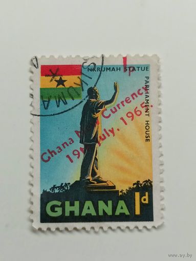 Гана 1965. Выпуски 1959 года с надпечаткой (Новая валюта Ганы, 19 июля 1965 года) и с надбавкой