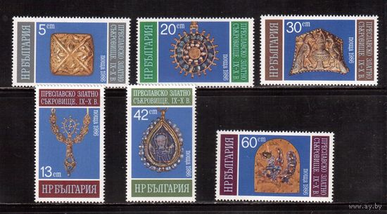 Болгария-1986 (Мих.3480-3485) ** , Культура, Искусство, Изделия из золота